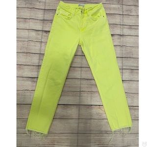 ZARA- neon green skinny Jean us6